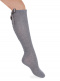 Calcetines altos con costura trasera y lazo raso largo Gris Grey