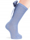 Calcetines altos plumeti con costura trasera y lazo largo Azul Suave Softblue