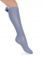 Calcetines altos plumeti con costura trasera y lazo largo Azul Suave Softblue