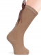 Calcetines altos plumeti con costura trasera y lazo largo Camel