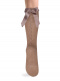 Calcetines altos plumeti con costura trasera y lazo largo Camel