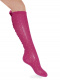Calcetines altos plumeti con costura trasera y lazo largo Fucsia Fuchsia