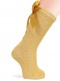 Calcetines altos plumeti con costura trasera y lazo largo Mostaza Mustard