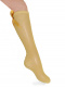 Calcetines altos plumeti con costura trasera y lazo largo Mostaza Mustard