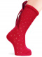 Calcetines altos plumeti con costura trasera y lazo largo Rojo Red