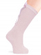 Calcetines altos plumeti con costura trasera y lazo largo Rosa Pink