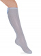 Calcetines altos plumeti con costura trasera y lazo triple Azul Bebe Babyblue