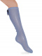 Calcetines altos plumeti con costura trasera y lazo triple Azul Suave Softblue