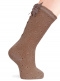 Calcetines altos plumeti con costura trasera y lazo triple Camel