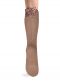 Calcetines altos plumeti con costura trasera y lazo triple Camel