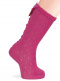 Calcetines altos plumeti con costura trasera y lazo triple Fucsia Fuchsia