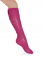 Calcetines altos plumeti con costura trasera y lazo triple Fucsia Fuchsia