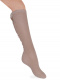 Calcetines altos plumeti con costura trasera y lazo triple Haya Peanut