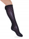 Calcetines altos plumeti con costura trasera y lazo triple Marino Navyblue