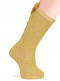 Calcetines altos plumeti con costura trasera y lazo triple Mostaza Mustard