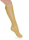 Calcetines altos plumeti con costura trasera y lazo triple Mostaza Mustard
