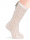 Calcetines altos plumeti con costura trasera y lazo triple Papiro Papyrus