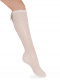 Calcetines altos plumeti con costura trasera y lazo triple Papiro Papyrus