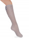 Calcetines altos plumeti con costura trasera y lazo triple Perla Pearl