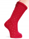 Calcetines altos plumeti con costura trasera y lazo triple Rojo Red