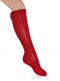 Calcetines altos plumeti con costura trasera y lazo triple Rojo Red