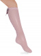 Calcetines altos plumeti con costura trasera y lazo triple Rosa Palo Rosewood