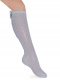 Calcetines altos plumeti con costura trasera y lazo doble Azul Bebe Babyblue