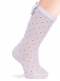Calcetines altos plumeti con costura trasera y lazo doble Blanco White