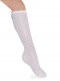 Calcetines altos plumeti con costura trasera y lazo doble Blanco White