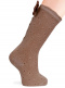 Calcetines altos plumeti con costura trasera y lazo doble Camel