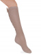 Calcetines altos plumeti con costura trasera y lazo doble Haya Peanut