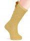 Calcetines altos plumeti con costura trasera y lazo doble Mostaza Mustard