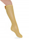 Calcetines altos plumeti con costura trasera y lazo doble Mostaza Mustard