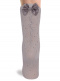 Calcetines altos plumeti con costura trasera y lazo doble Perla Pearl