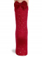 Calcetines altos plumeti con costura trasera y lazo doble Rojo Red