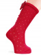 Calcetines altos plumeti con costura trasera y lazo doble Rojo Red