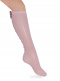 Calcetines altos plumeti con costura trasera y lazo doble Rosa Palo Rosewood