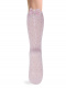 Calcetines altos plumeti con costura trasera y lazo doble Rosa Pink