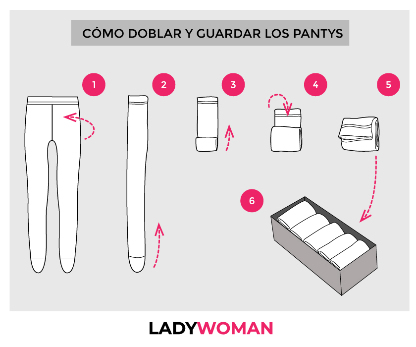 Doblar y guardar los pantys Cómo doblar y guardar los pantys