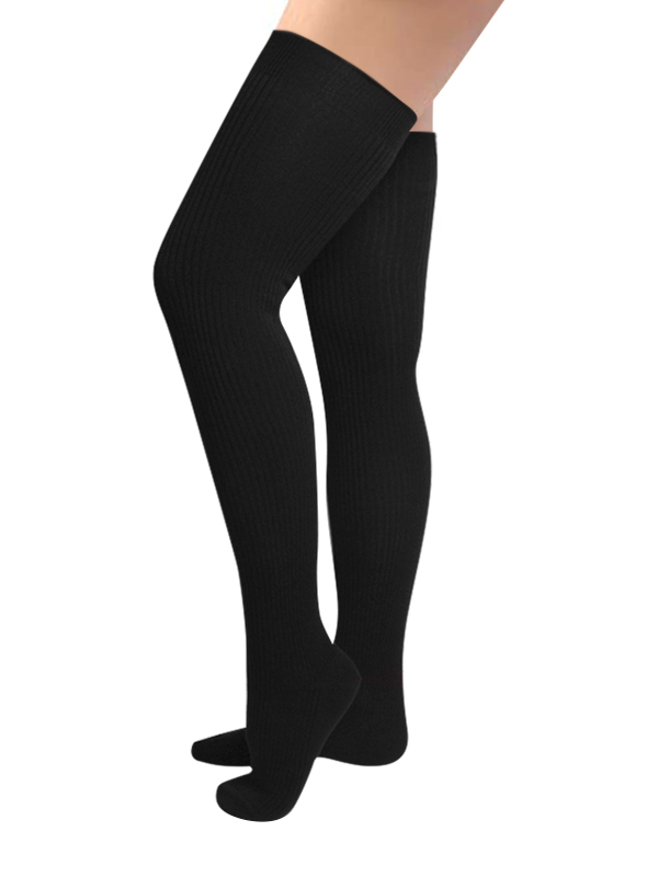 Receptor pañuelo Incorrecto Calcetines altos hasta la rodilla canalé mujer - Lady Woman