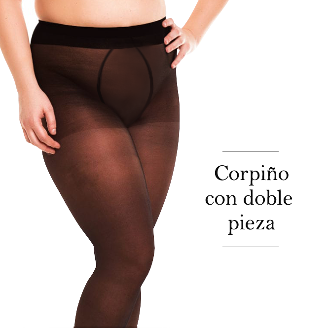 Panty maxi talla 8 Deniers con doble pieza